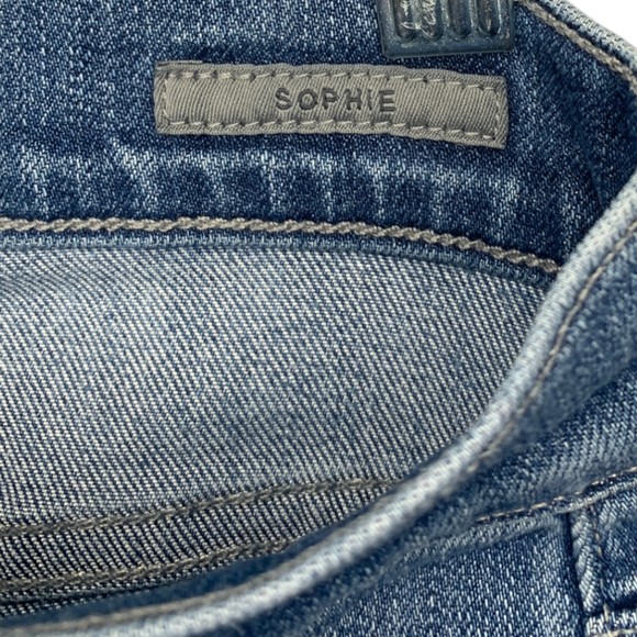 Agolde Women Sophie High Rise Distressed Skinny Jeans Size 25 Blue Stretch Denim - Picture 4 of 16